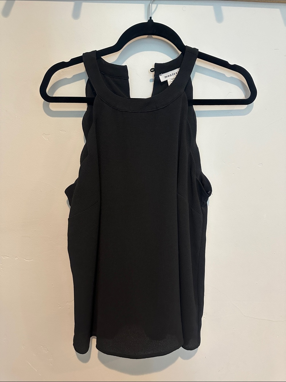 Monteau Black Racerback Halter Camisole Top